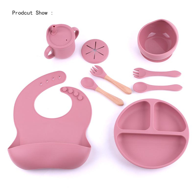 Silicone cup fork spoon Baby food bowl