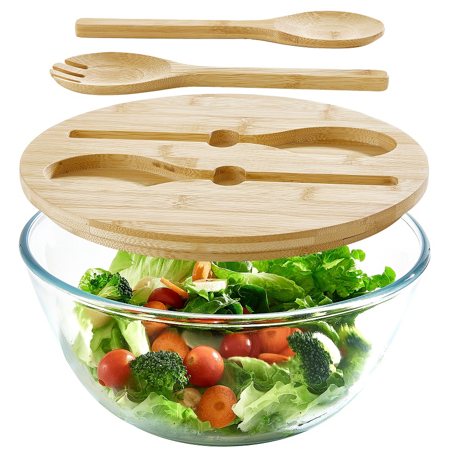 glass salad bowl